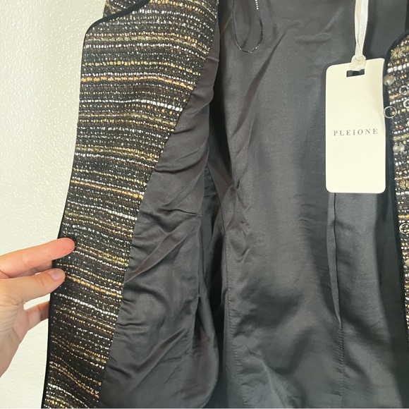 NWT Anthropologie Pleione Bellatrix Embelished Tweed Open-Front Cardigan Jacket - Picture 5 of 8